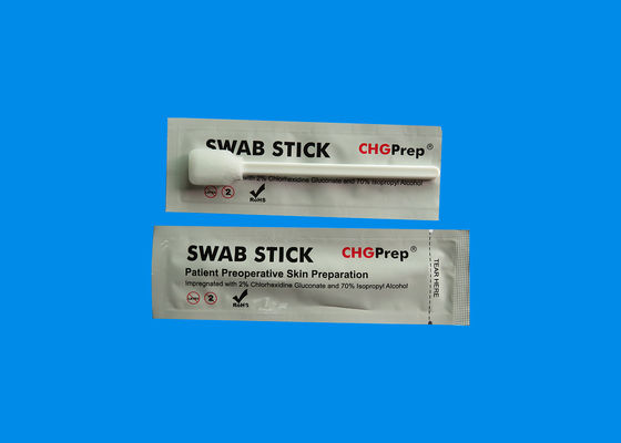 KC 70٪ IPA Alcohol و 2٪ Chlorhexidine Gluconate Chg Swabsticks Foam Tip