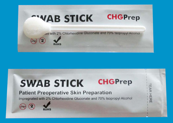 يمكن التخلص منها رغوة جراحية CHG مسحة 70 ٪ كحول أيزوبروبيل IPA 2 ٪ CHG Swabstick