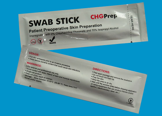 مطهر الجلد CHG Chlorhexidine Swabstick Snap مسحات الكحول المعقمة