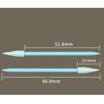 CM-FS751 يمكن التخلص منها بطرف مفتوح الخلية رأس مسحة من الفوم لغرف الأبحاث الصناعية برأس حلزوني مدبب